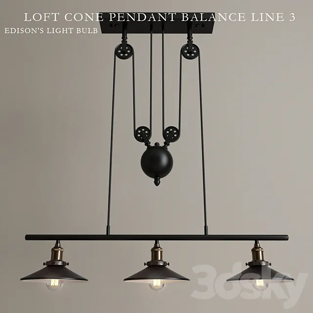 Chandelier “Loft Cone Pendant Balance Line 3” 3DSMax File