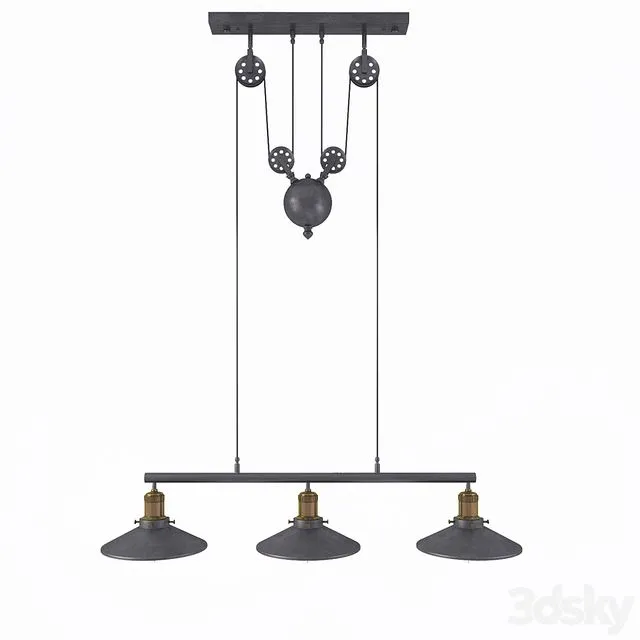 Chandelier Loft Cone Pendant Balance Line 3dsMax Model
