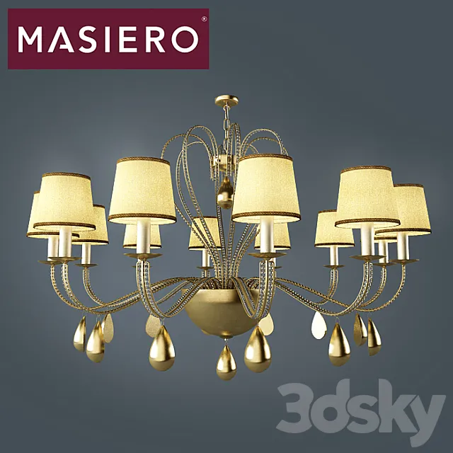 Chandelier Masiero 7600 s12 3DS Max Model