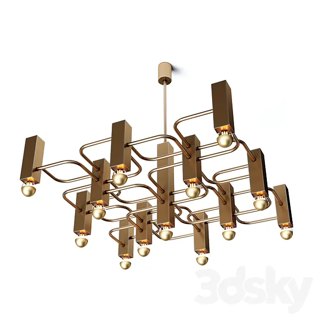 Chandelier Mid century Gaetano Sciolari chandelier with 13 lightpoints 3ds Max