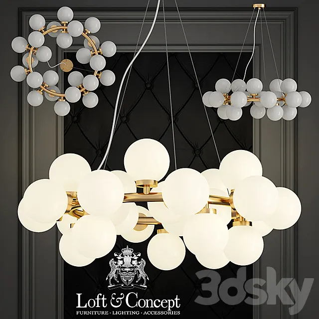 Chandelier Milk Bubble Round Chandelier 25 3ds Max