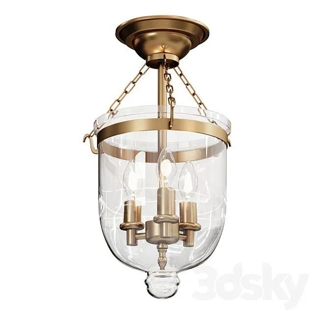 Chandelier MINI SMOKEBELL SEMI-FLUSH CEILING LANTERN SKU FM10011 AB lamp 3ds Max