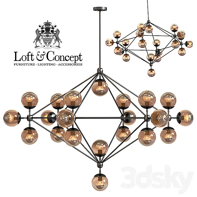 Chandelier Modo Chandelier 21 Globes 3DSMax File