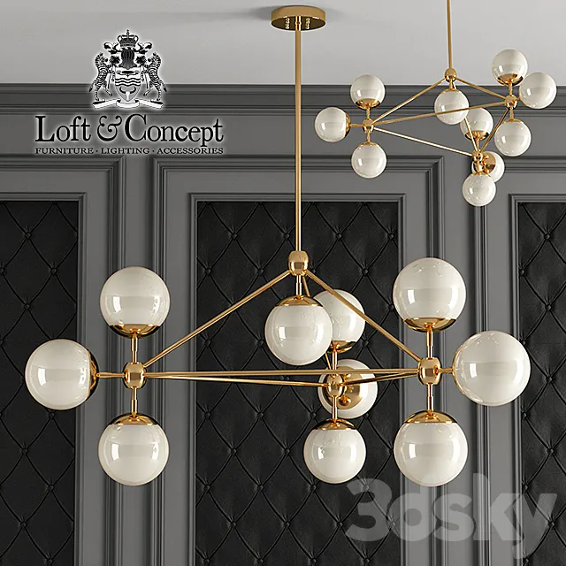 Chandelier Modo Chandelier White Glass 3DSMax File