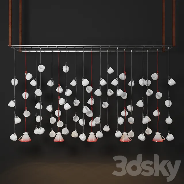 Chandelier of the cups 3ds Max