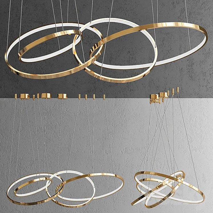 Chandelier ORACLE 4 Rings 3DS Max