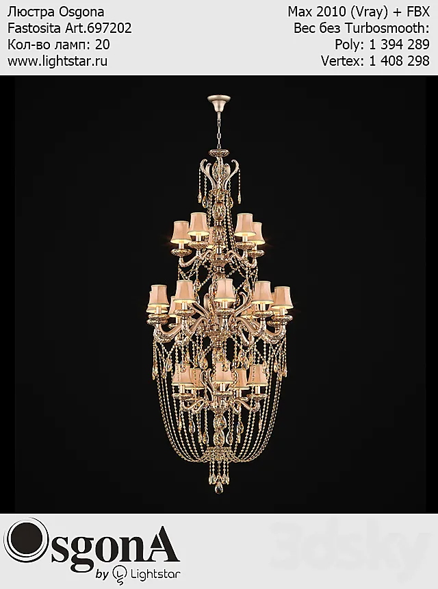 Chandelier Osgona Fastosita Art.697202 3ds Max
