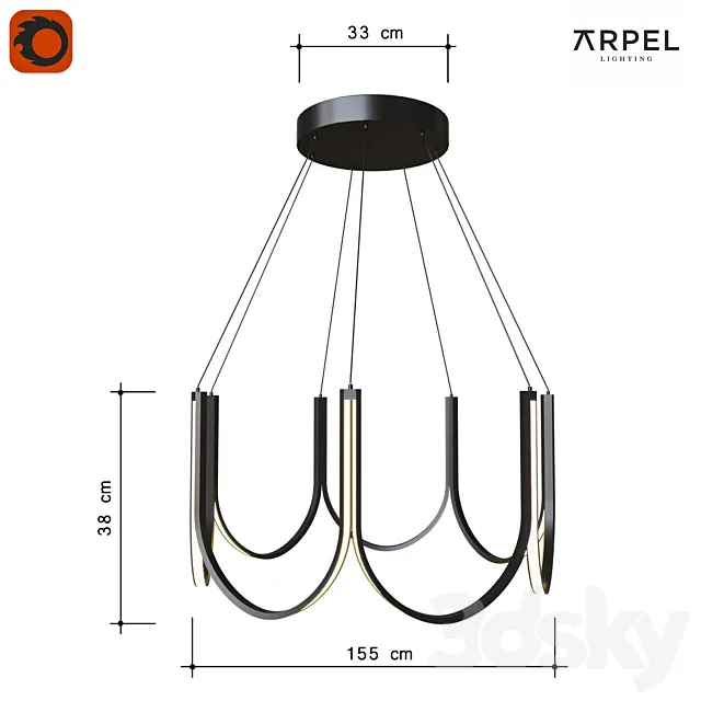 Chandelier pendant ARPEL Lighting U7 3DSMax File