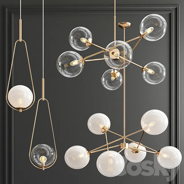 Chandelier & Pendant collection_1 3ds Max