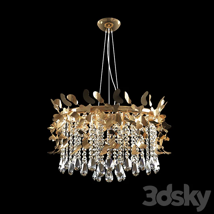 Chandelier pendant Crystal Lux Romeo SP6 GOLD 3DS Max