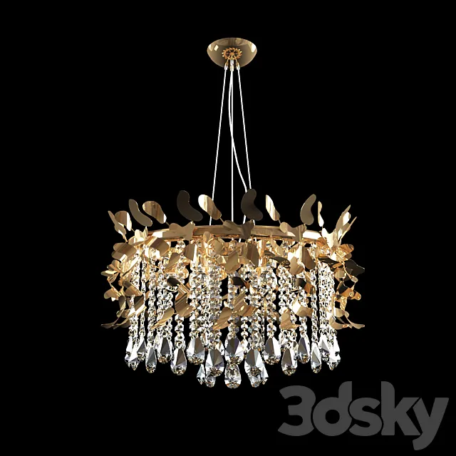Chandelier pendant Crystal Lux Romeo SP6 GOLD 3DSMax File