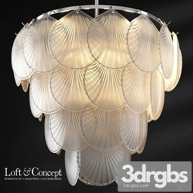 Chandelier pendant glass shells suspension chandelier loft-concept