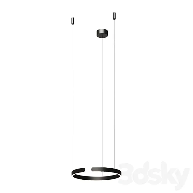 Chandelier Pendant lamp LOFT IT 10025_400 Black RING lamp 3ds Max