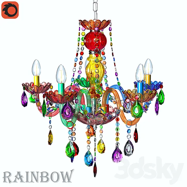 Chandelier Rainbow 3DS Max Model