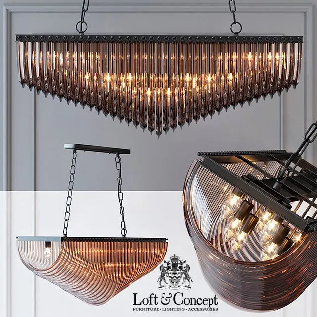 Chandelier Retro Frozen Glass Chandelier 100 3dsMax Model