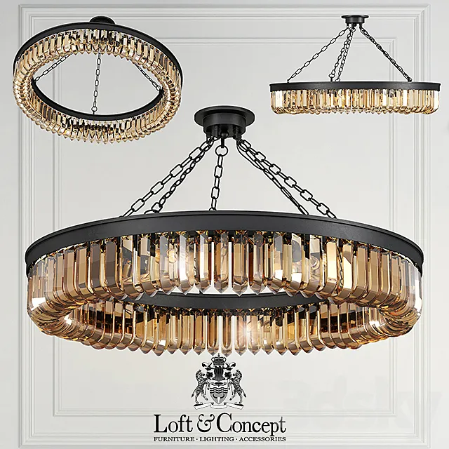 Chandelier Retro Frozen Glass Chandelier 15 3ds Max