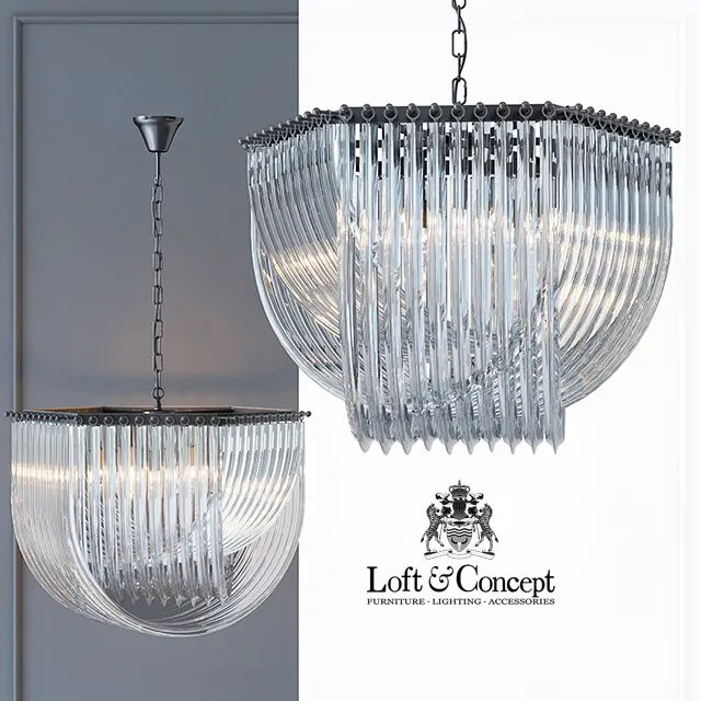 Chandelier Retro Frozen Glass Chandelier 66 3dsMax Model