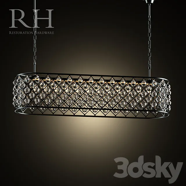 Chandelier RH SPENCER RECTANGULAR CHANDELIER 3DSMax File