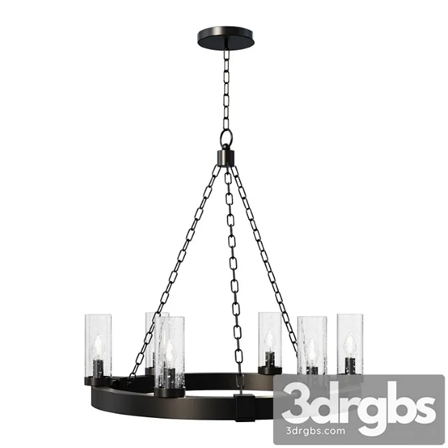 Chandelier seeded contrast outdoor ring chandelier – 6 light lamp