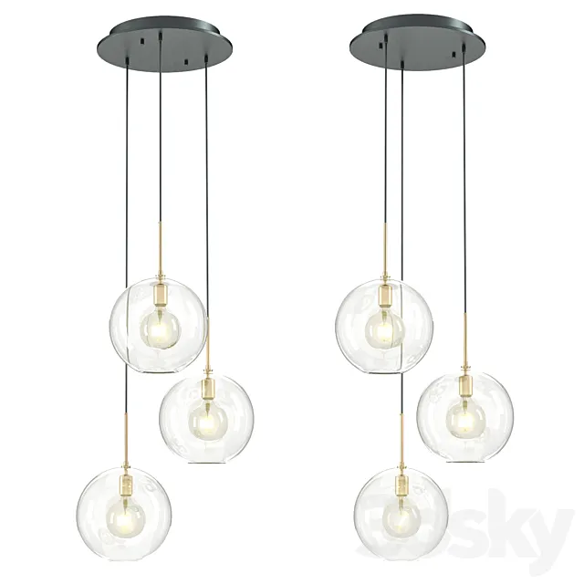 Chandelier Tango 3 light 112633 Eichholtz 3ds Max