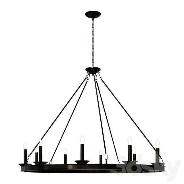 Chandelier Telta 10Lt Chandelier – Oil Rubbed Bronze (Black) lamp 3ds Max