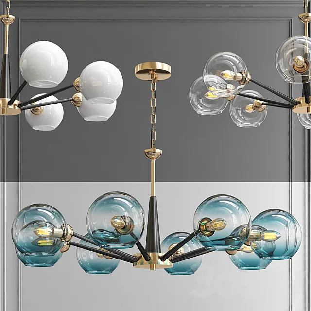 Chandelier Thalia chandelier Blue glass 3ds Max