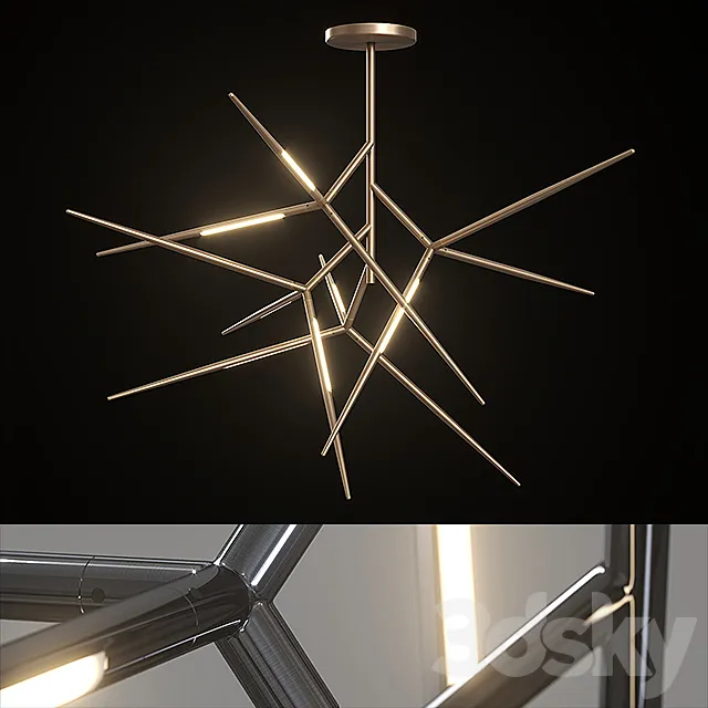 Chandelier Venicem Spear chandelier (3 materials). 3ds Max