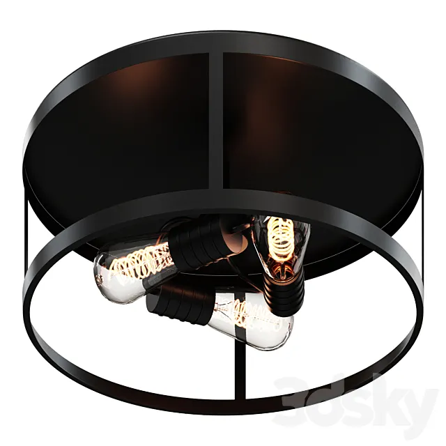 Chandelier VINTAGE MIX CAGE CEILING LIGHT – 3 LIGHT SKU FM17029 BZ lamp 3DSMax File