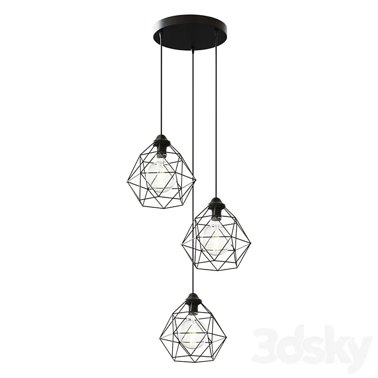 Chandelier VITALUCE Tara black trio 3xE27 max. 40W # 80397048 3DS Max Model