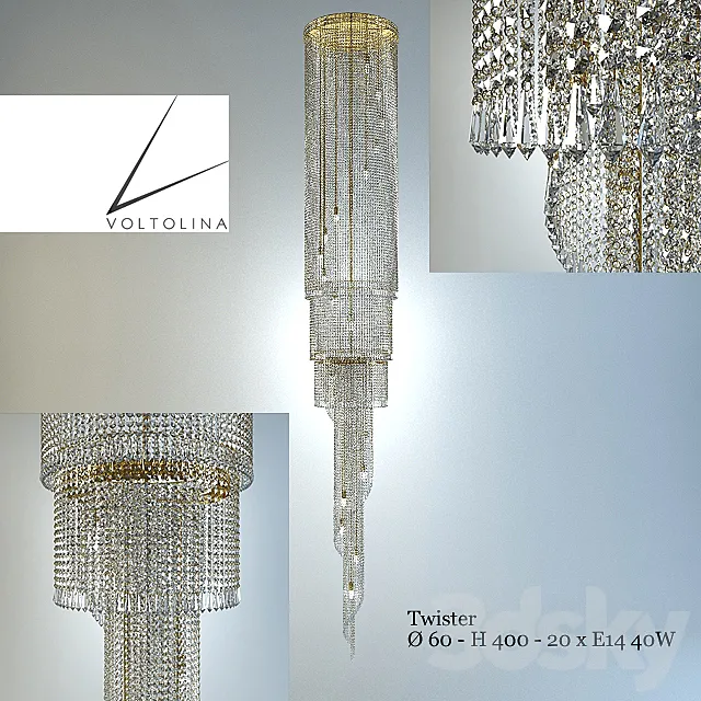 Chandelier Voltolina Twister 3DS Max Model