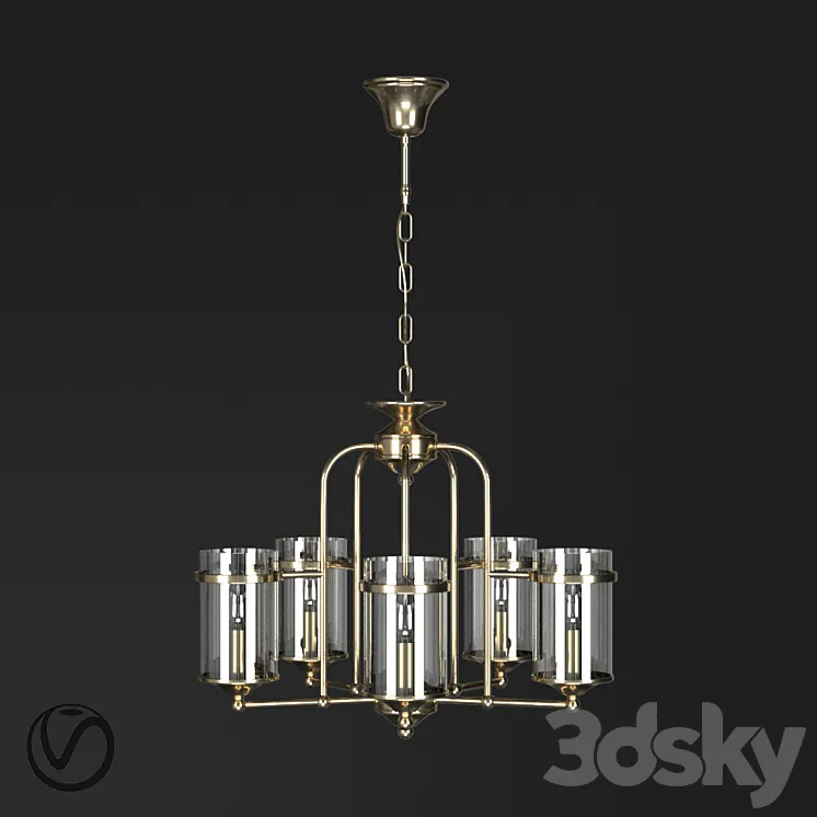 Chandelier with 5 lamps by Terandpet 3DS Max