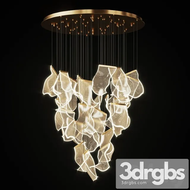 Chandelier with curved acrylic plates miran 28 3dsmax Download