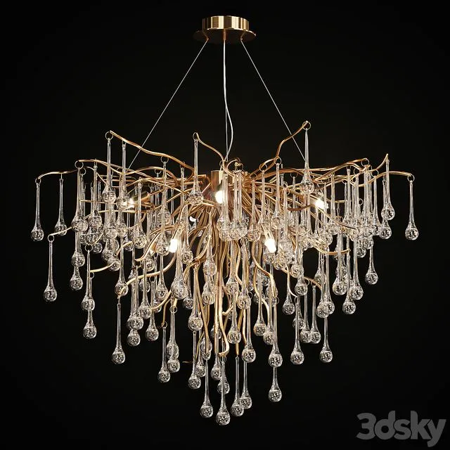 Chandelier with drop shaped pendants MARIAN Lampatron 3dsMax Model