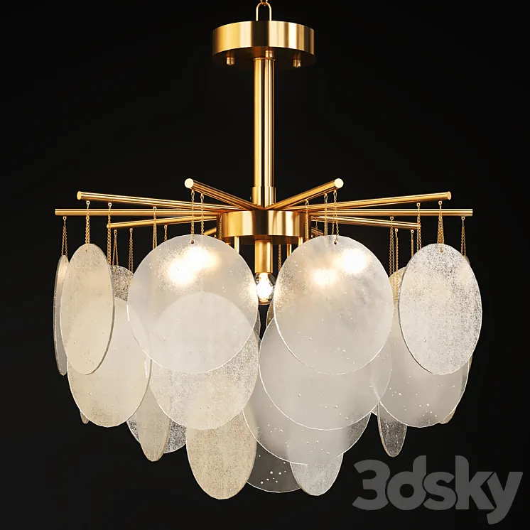 Chandelier with hanging glass plates FROST B 3DS Max