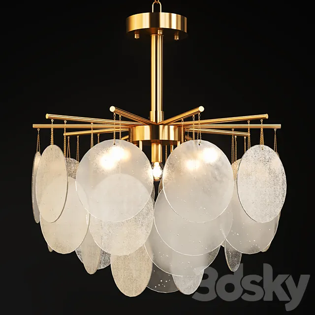 Chandelier with hanging glass plates FROST B 3DSMax File