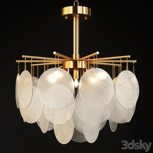 Chandelier with hanging glass plates FROST B 3dsMax Model