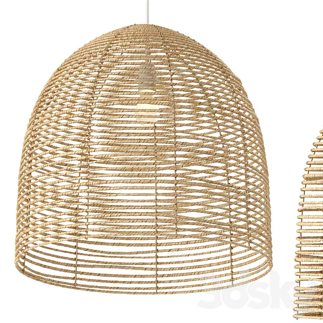 Chandelier with wicker lampshade Beehive 3ds Max