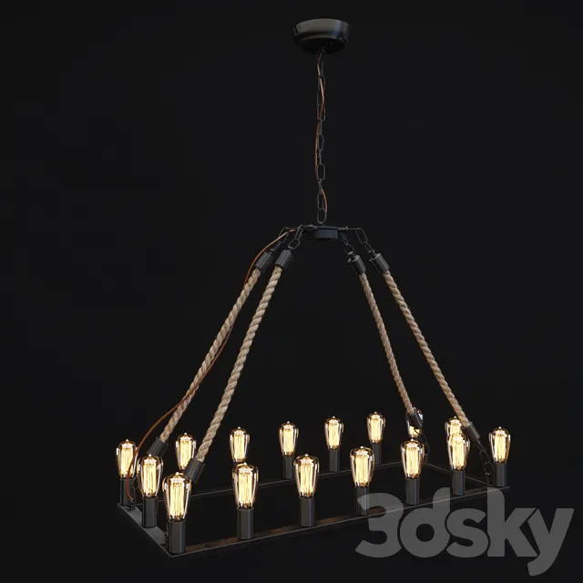 chandelier Zuo Modern Contemporary Inc. Gallite Ceiling Lamp Twine 3ds Max
