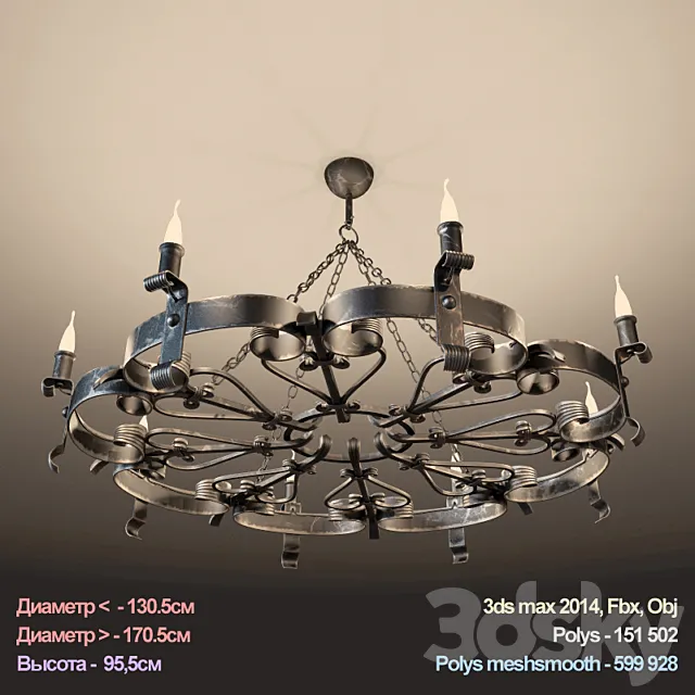 Chandeliers Forged 3DS Max Model