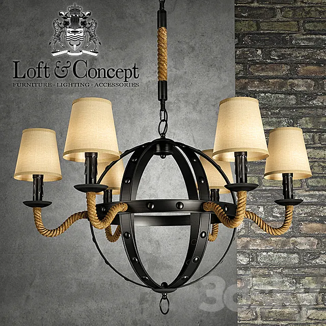 CHANDELIERS SPERE 2 LOFT ROPE LIGHT 3ds Max
