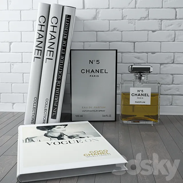 Chanel №5 & Books 3DS Max Model