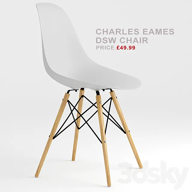 Charles Eames DSW Chair 3DSMax File