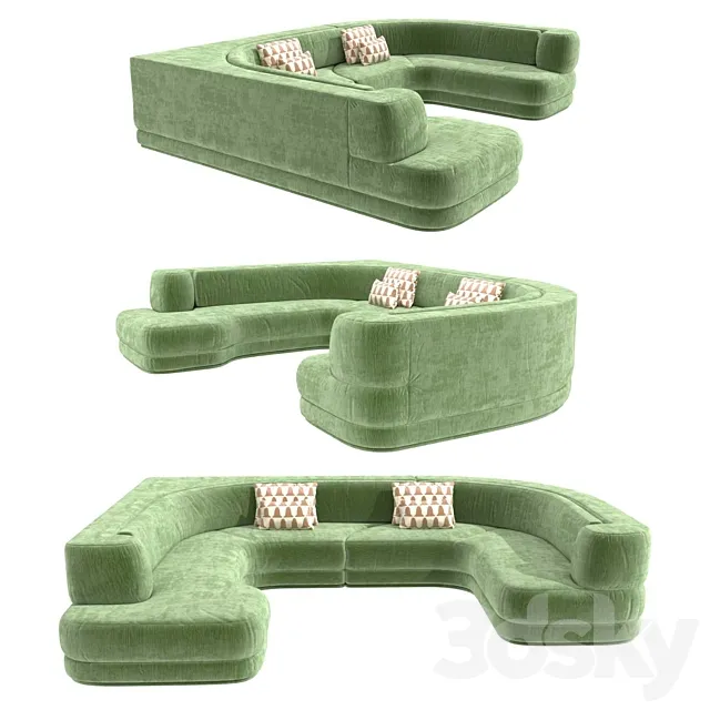 Charles Zana Alexandra sofa invisible collection 3ds Max