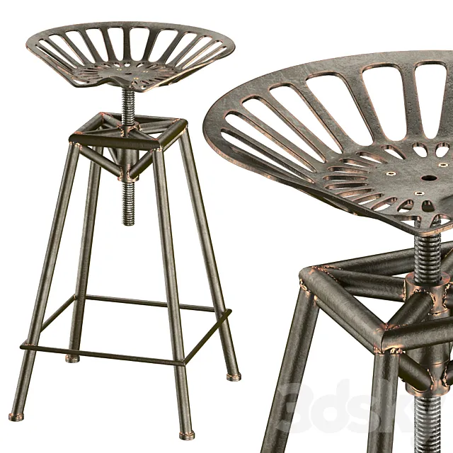 Charlie Industrial Metal Design stool 3DSMax File