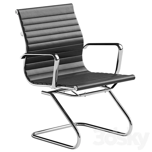 Charlie Visitor Office Chair Black PU 3ds Max