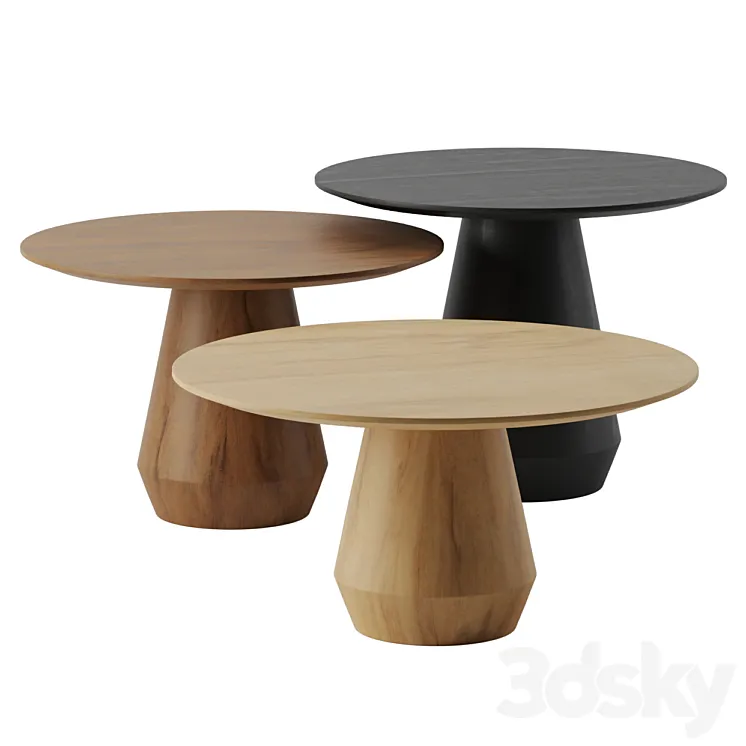 Charlotte Triple Center coffee tables by Collector 3DS Max Model