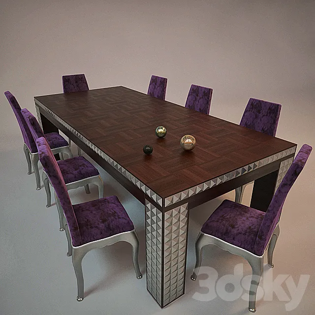 checker dining table 3DS Max Model