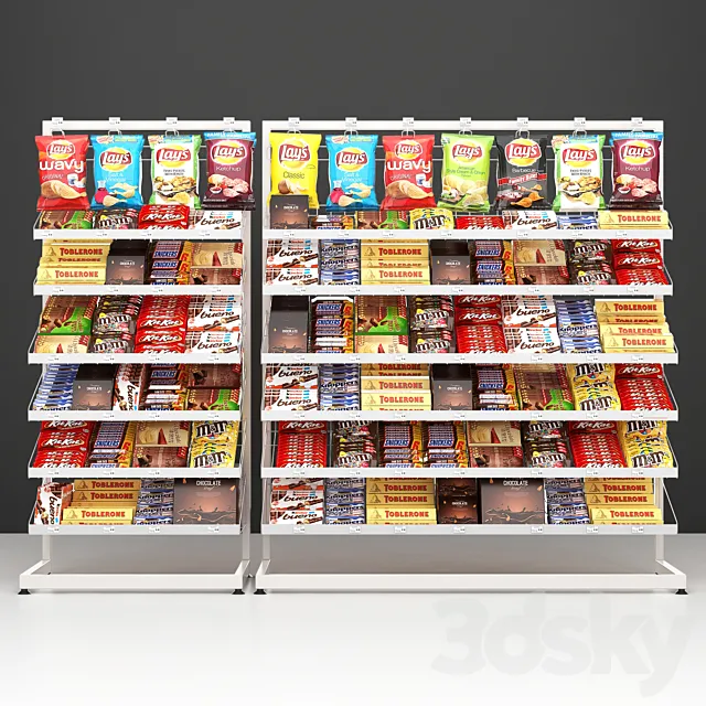 Checkout racks with filling. 3DS Max Model