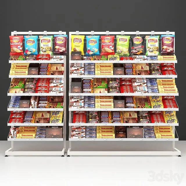 Checkout racks with filling 3dsMax Model