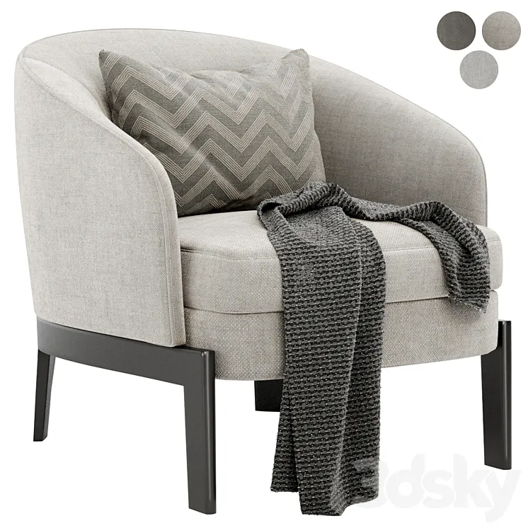 CHELSEA Fabric armchair by Molteni 3DS Max Model